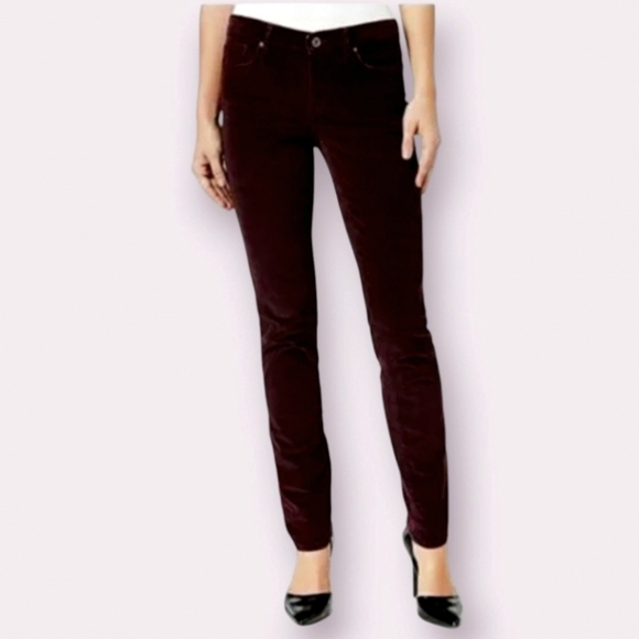 Calvin Klein Corduroy Pants Size 12 Dark Maroon Red Ultimate Skinny - Picture 1 of 7